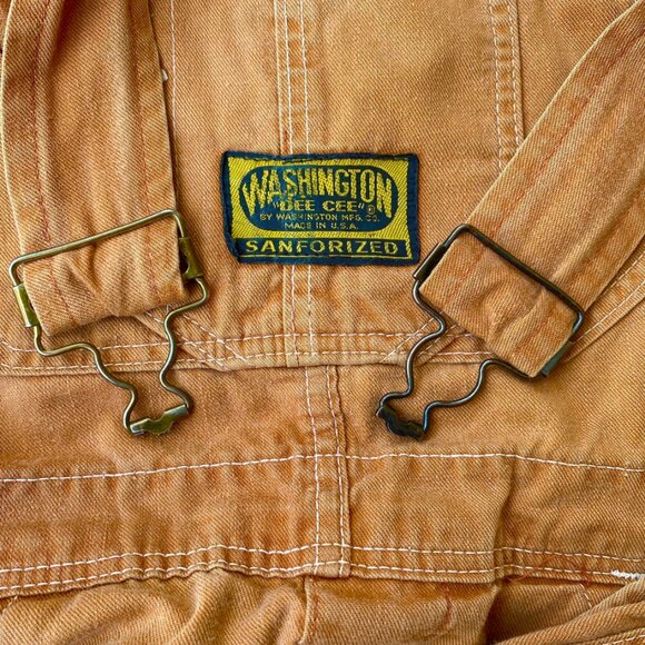 Vintage DEE CEE Bib Overalls / Terra Cotta/ Worn Faded, Up to Size 27W - Picture 2 of 8